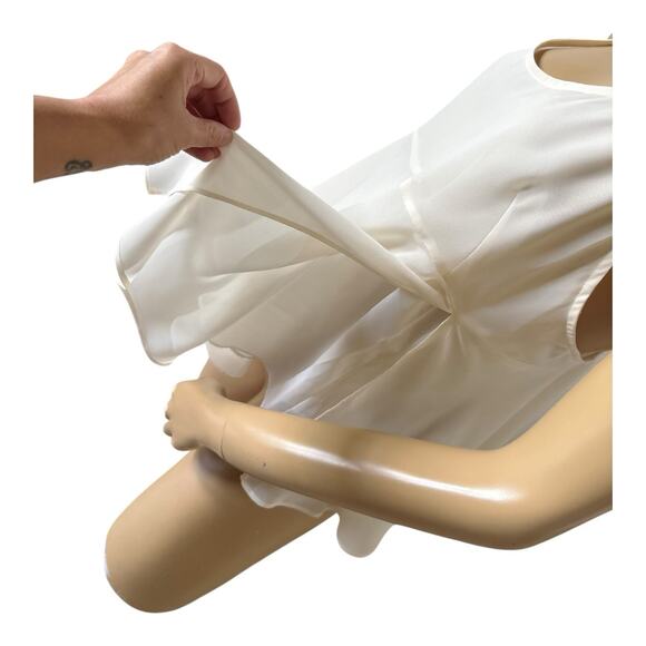 BCBGeneration Womens Size Medium Sleeveless Off White Mosaic Applique Shirt Top - Picture 6 of 8